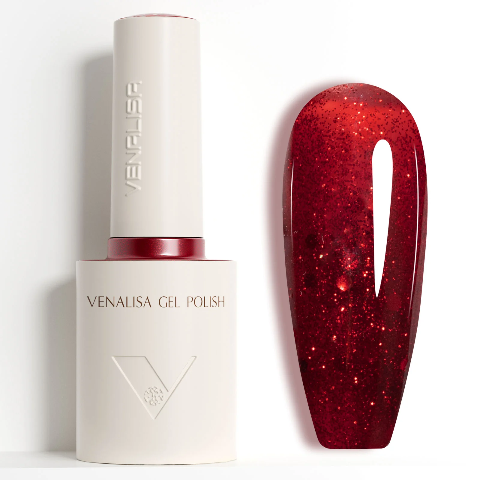 10ML Gel Polish Red Black Glitter Cat Eye TPO Free Hema Free - Image 7