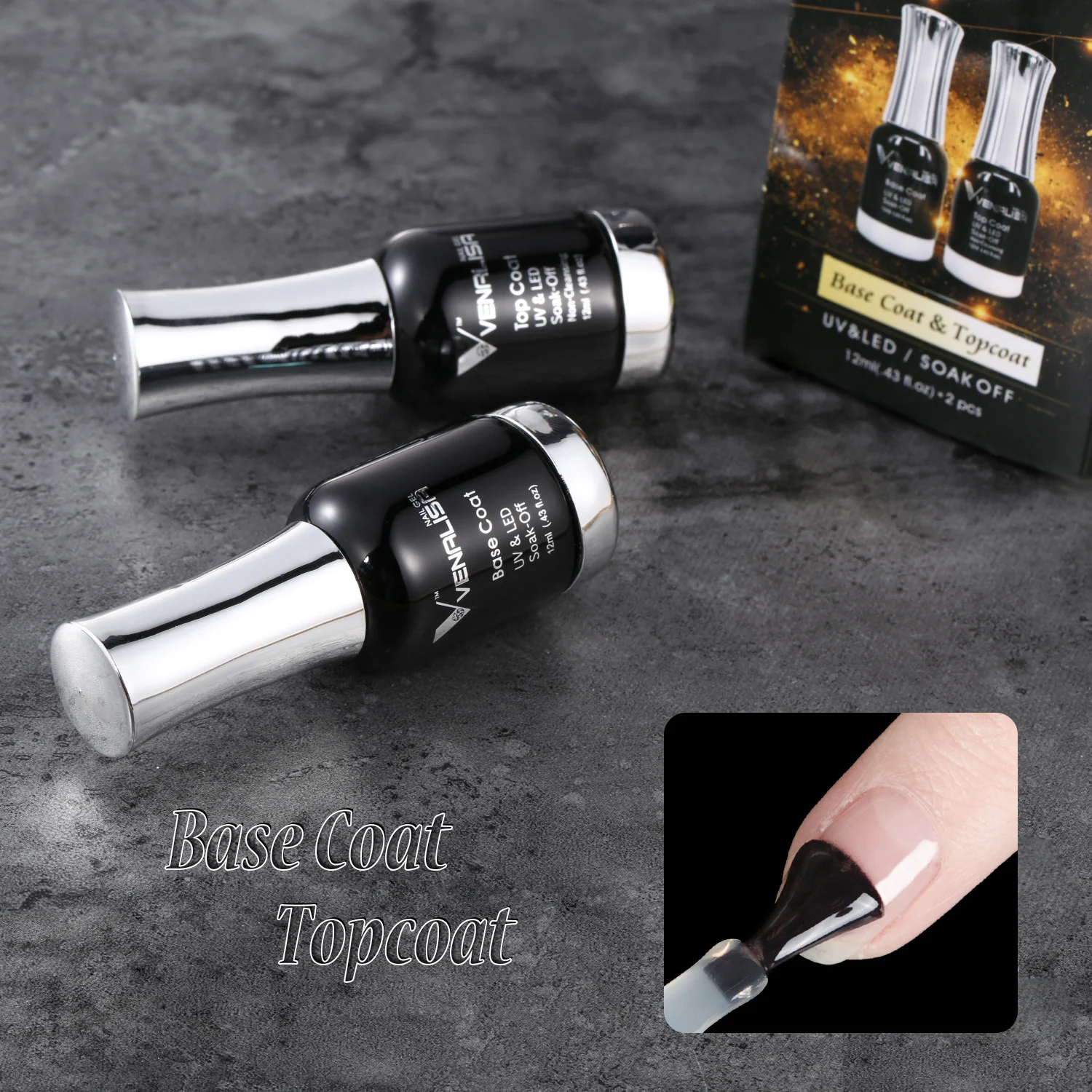12ml Top & Base Coat Set - 2Pcs TPO Free Hema Free - Image 3