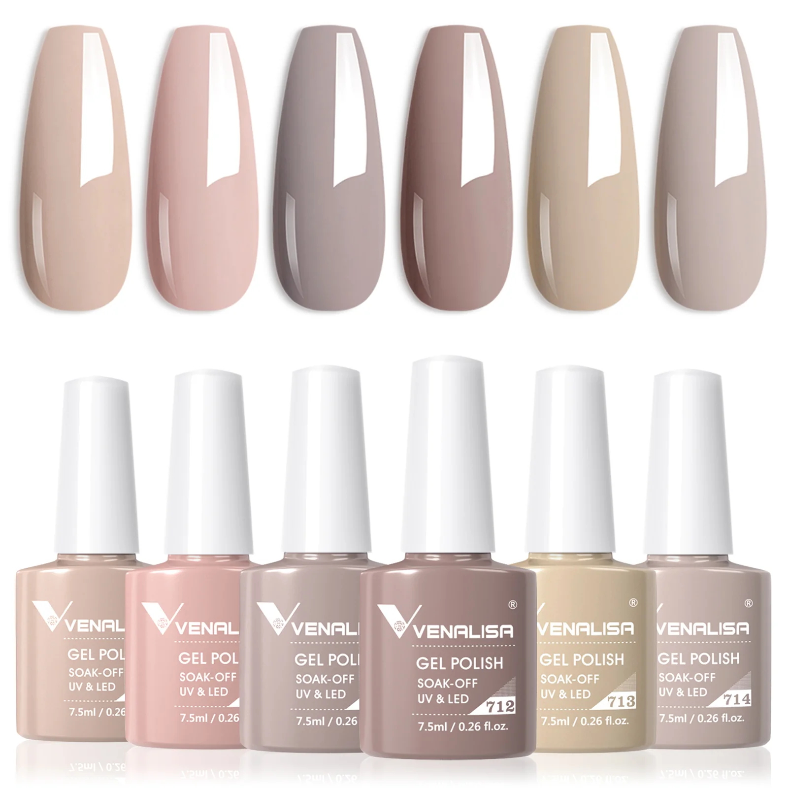 Classic Nude- 6 Colors Gel Polish Set TPO Free Hema Free - Image 3