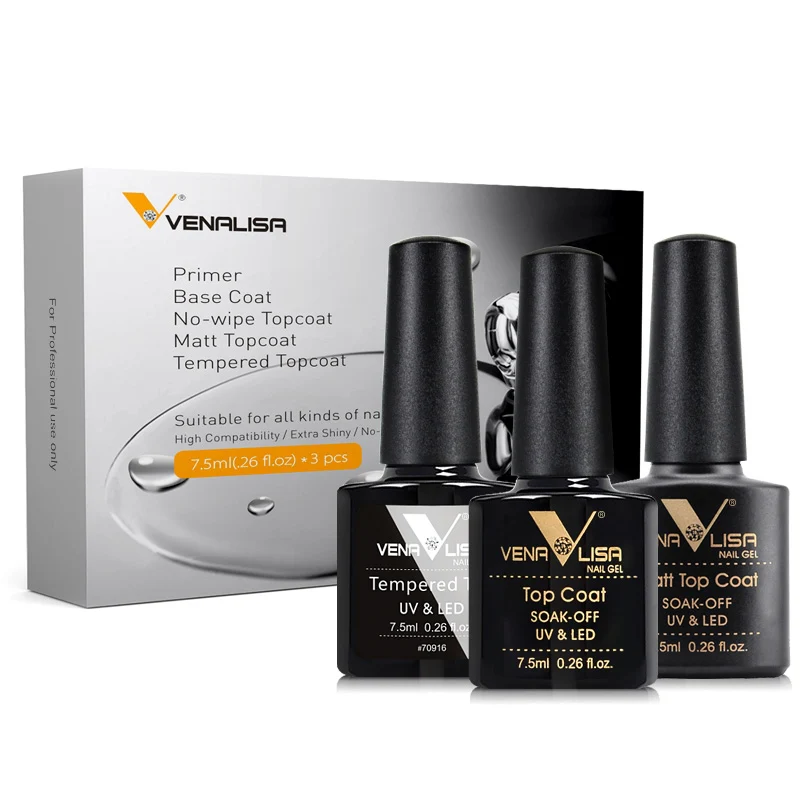 7.5ml Primer Base Coat Top Coat Set- 3 pcs TPO Free Hema Free - Image 2