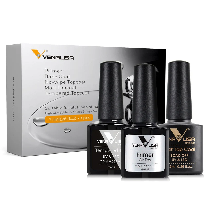 7.5ml Primer Base Coat Top Coat Set- 3 pcs TPO Free Hema Free - Image 3