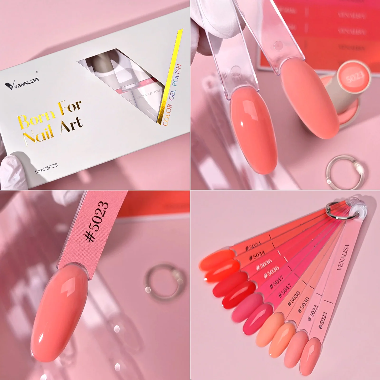 Amber Blaze- 5 Colors Gel Polish Set (With Nail Tips) TPO Free Hema Free - Image 4