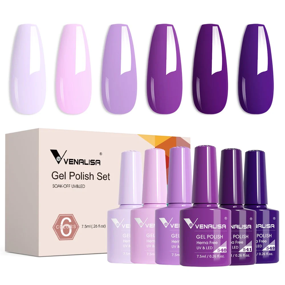 Amethyst Dream - Hema Free 6 Colors Gel Polish Set TPO Free Hema Free