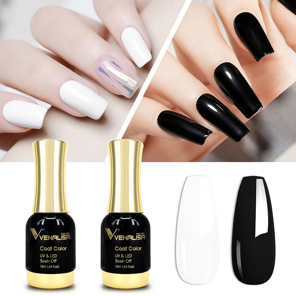 Black & White Gel Polish 2 pcs Set - Image 2