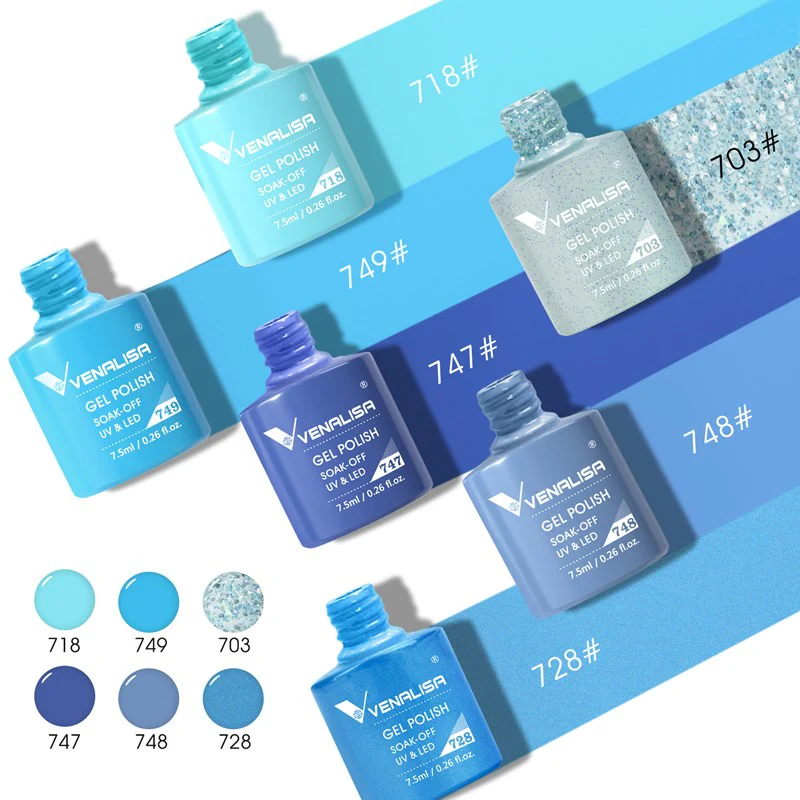 Blue - 6 Colors Gel Polish Set TPO Free Hema Free - Image 2