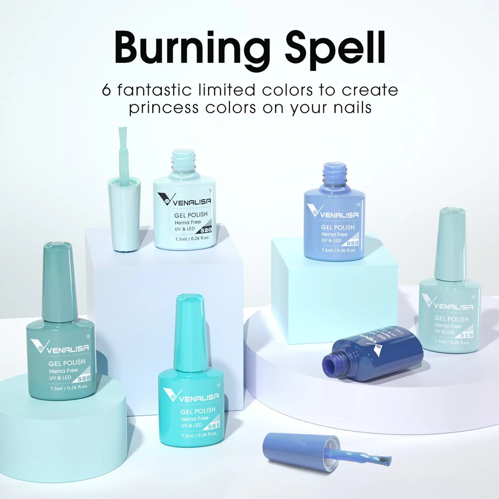 Blue Lagoon - Hema Free 6 Colors Gel Polish Set TPO Free Hema Free - Image 3