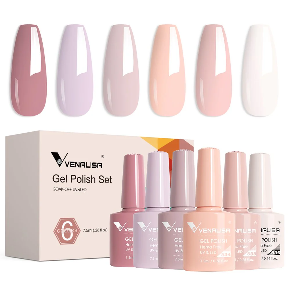 Blushing Petal - Hema Free 6 Colors Gel Polish Set TPO Free Hema Free