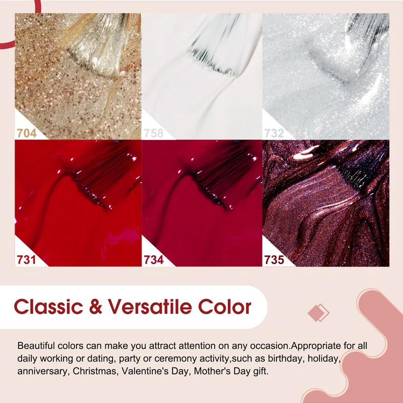 Christmas Eve- 6 Colors Gel Polish Set TPO Free Hema Free - Image 5