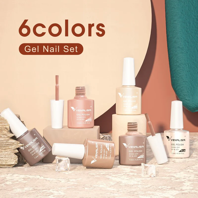 Classic Nude- 6 Colors Gel Polish Set TPO Free Hema Free - Image 4