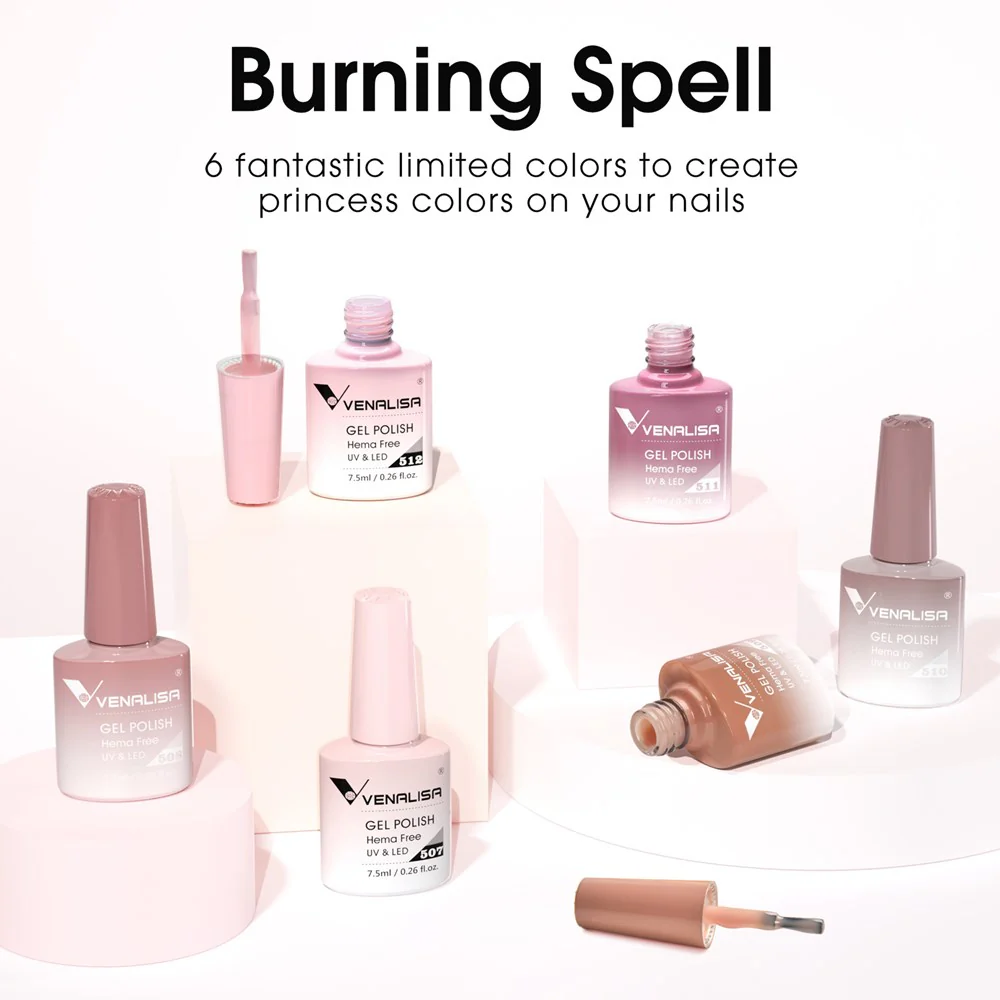 Jelly Translucent Gel Polish 6 Colors Set Hema Free TPO Free Hema Free - Image 4
