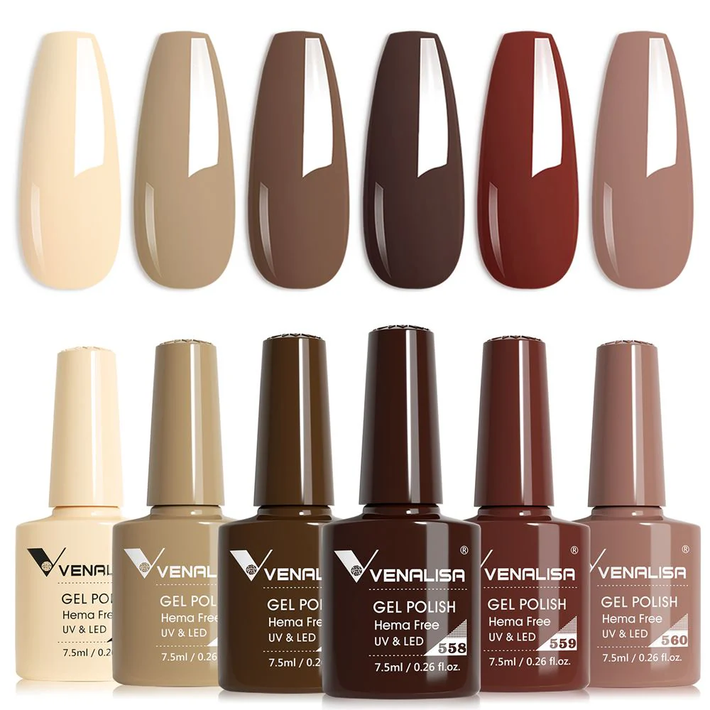 Mocha Maven - Hema Free 6 Colors Brown Gel Polish Set TPO Free Hema Free - Image 3