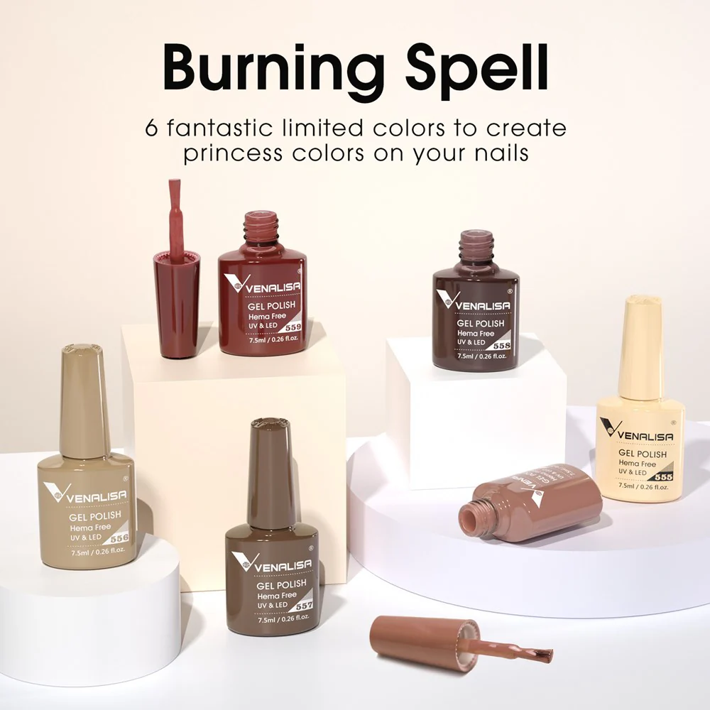 Mocha Maven - Hema Free 6 Colors Brown Gel Polish Set TPO Free Hema Free - Image 4
