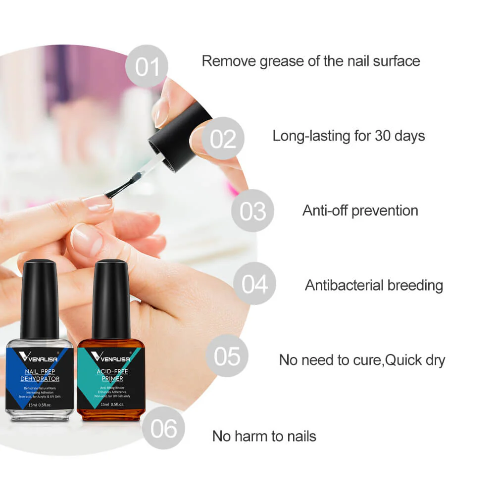 Nail Prep Dehydrator & Acid-free Primer 2 in 1 Kit - Image 3