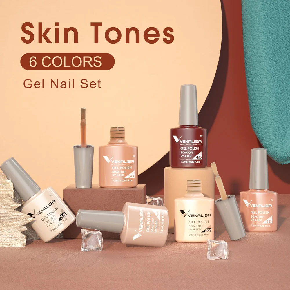 Nude Brown- 6 Colors Gel Polish Set TPO Free Hema Free - Image 3