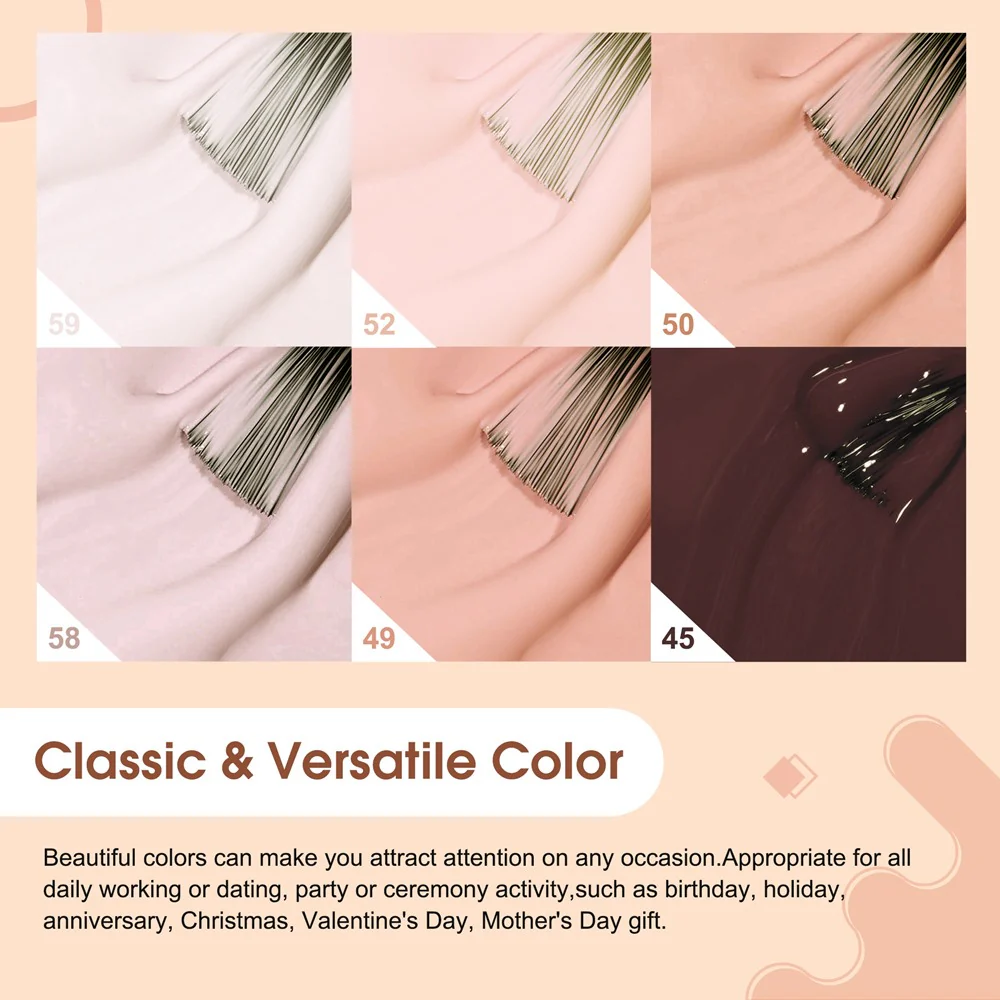 Nude Brown- 6 Colors Gel Polish Set TPO Free Hema Free - Image 4