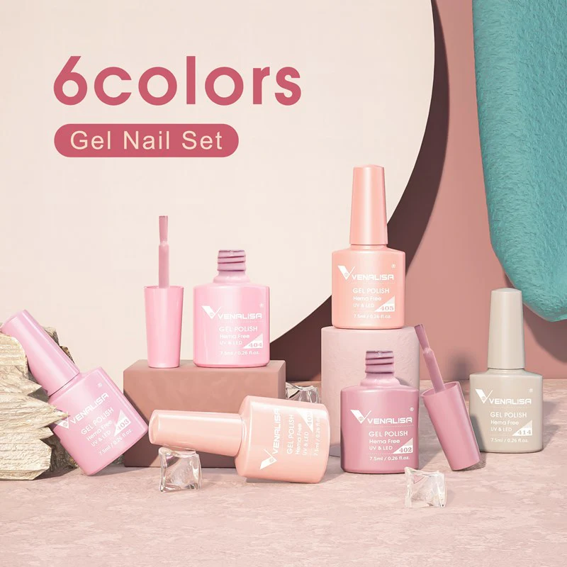 Pink Hema Free- 6 Colors Gel Polish Set TPO Free Hema Free - Image 7