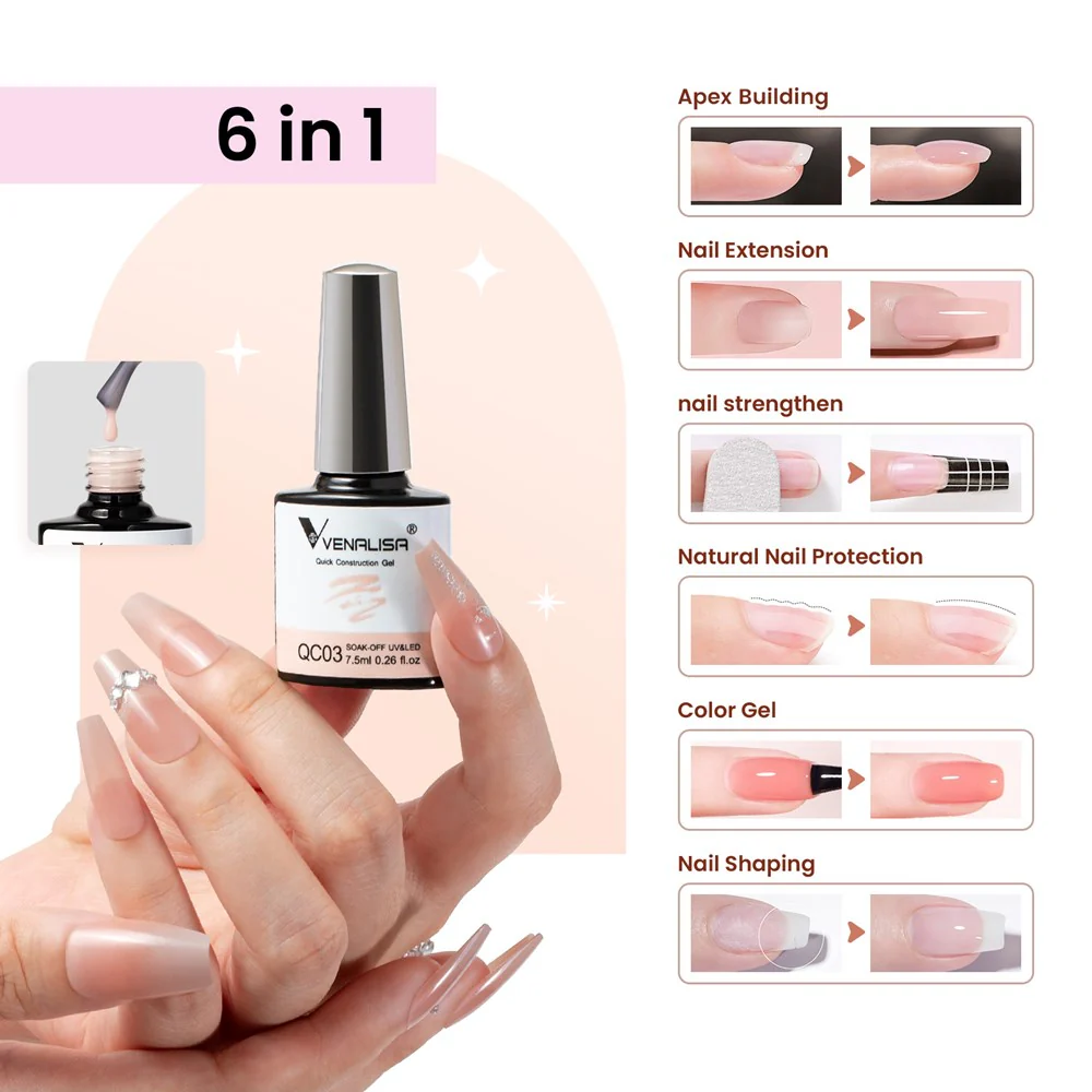 Quick Construction Gel 6 Colors Set TPO Free Hema Free - Image 2