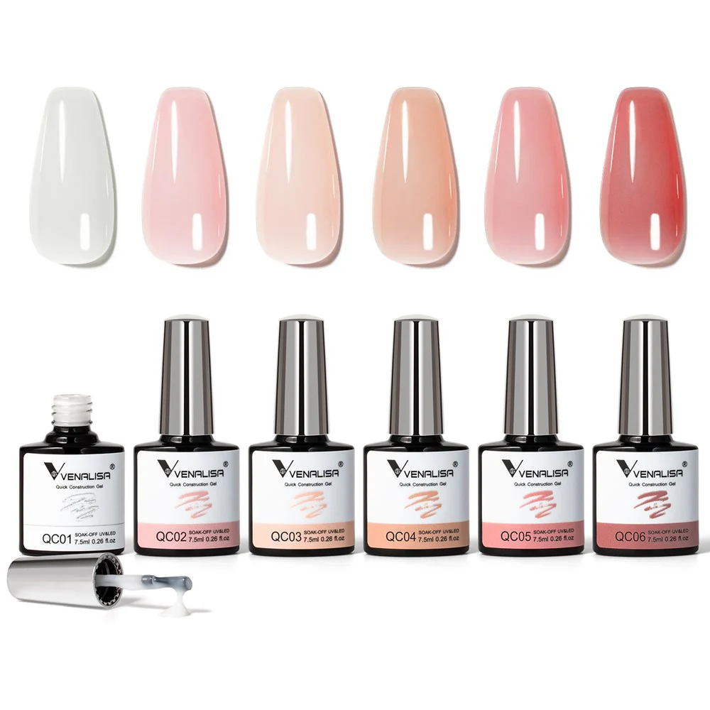 Quick Construction Gel 6 Colors Set TPO Free Hema Free - Image 7
