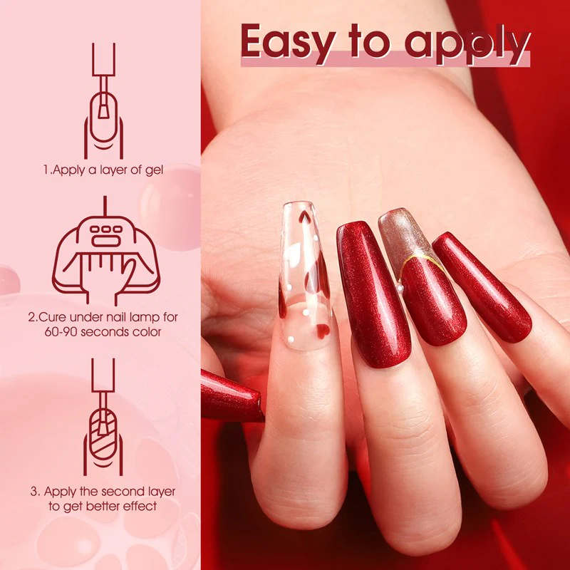 Red & Pink- 6 Colors Gel Polish Set TPO Free Hema Free - Image 3