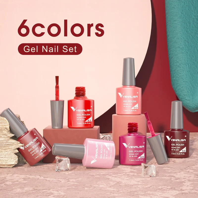 Red & Pink- 6 Colors Gel Polish Set TPO Free Hema Free - Image 5