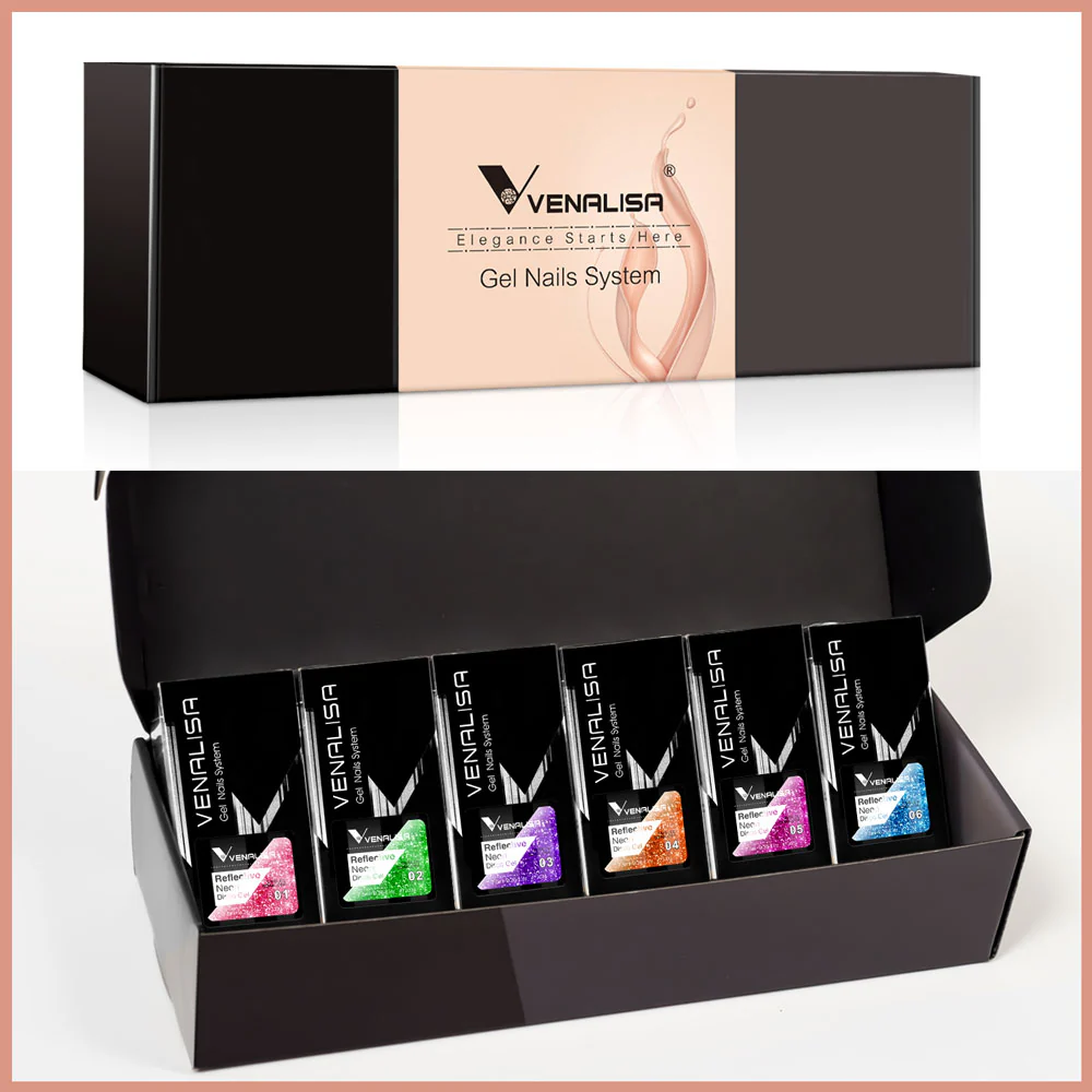 Reflective Neon Glitter Gel 12 Colors Set TPO Free Hema Free - Image 3