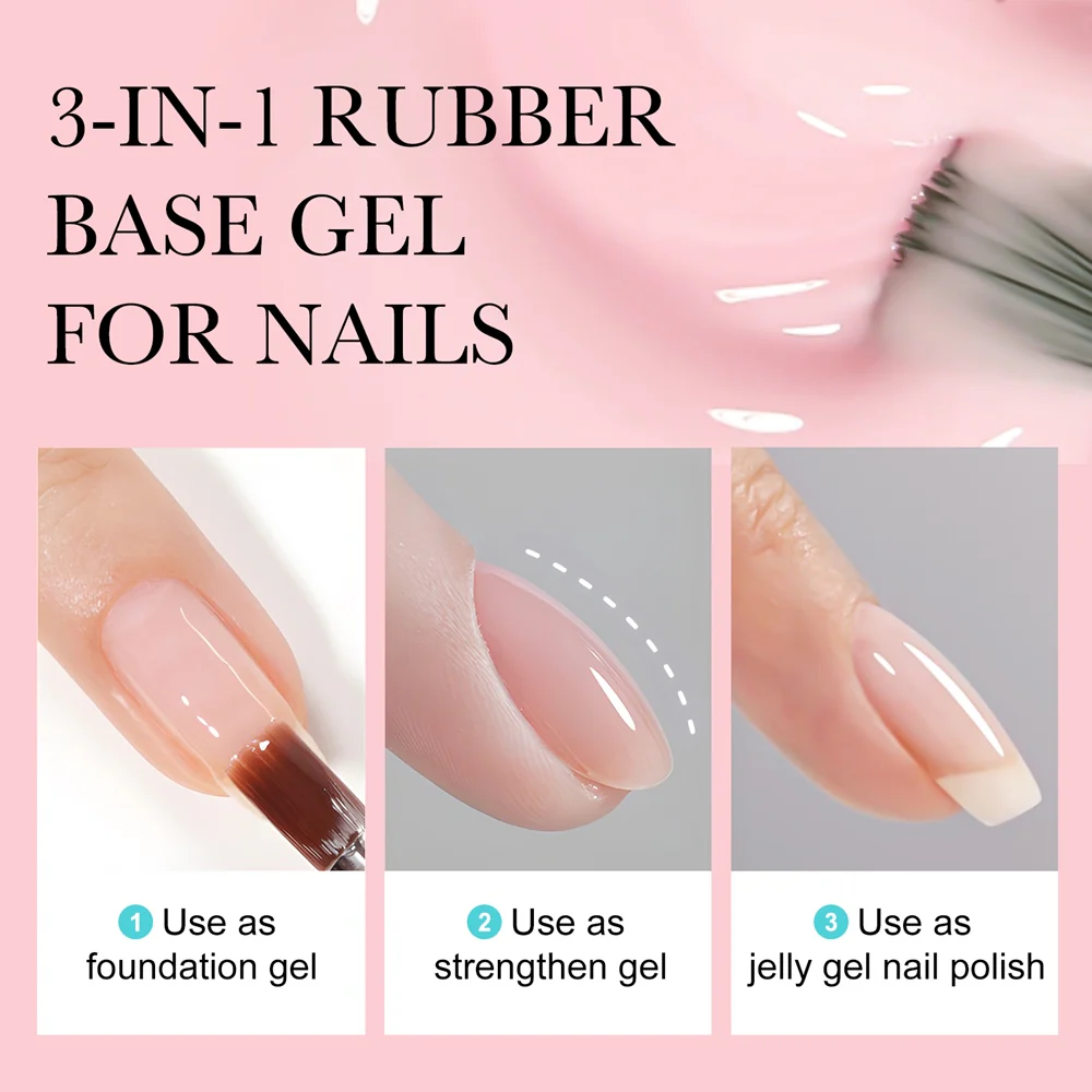 Rubber Base- 6 Colors Gel Polish Set TPO Free Hema Free - Image 4