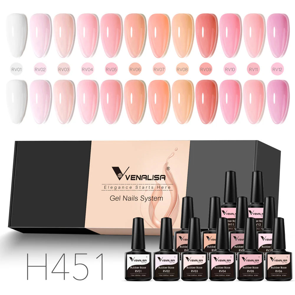 Rubber Base Coat- 12 Colors Set TPO Free Hema Free