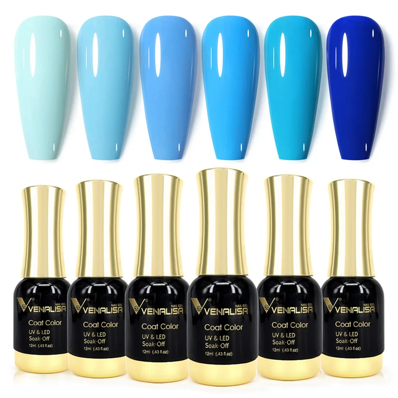 Saphire Blue - 12ml*6 Colors Gel Polish Set TPO Free Hema Free