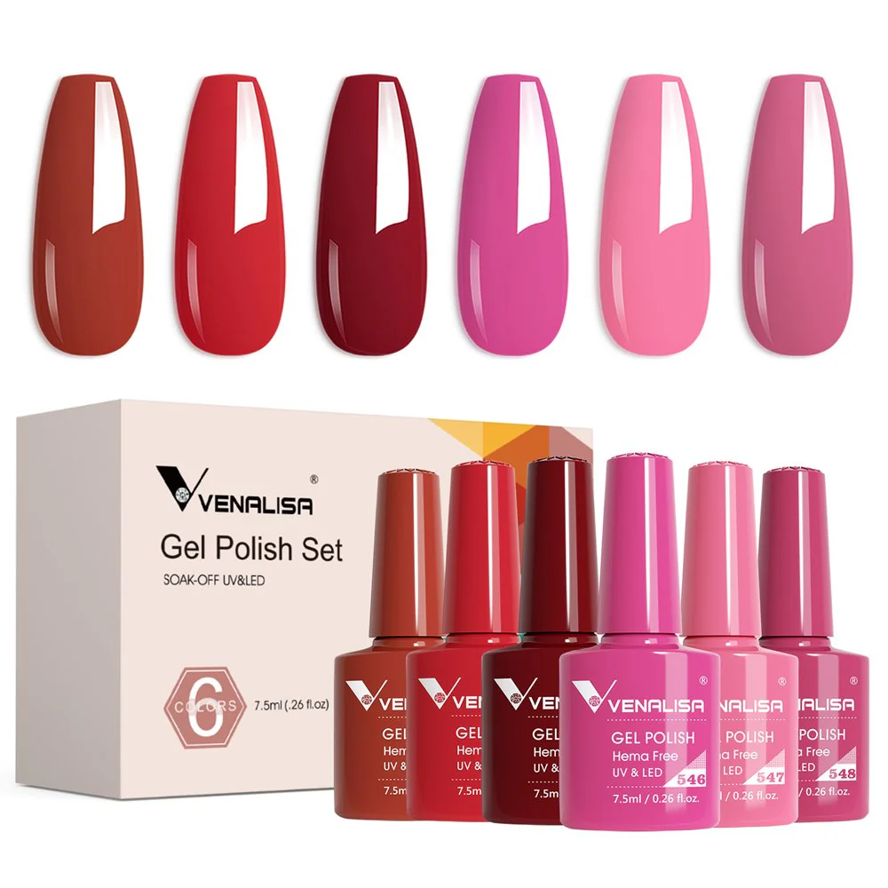 Scarlet Rose - Hema Free 6 Colors Gel Polish Set TPO Free Hema Free