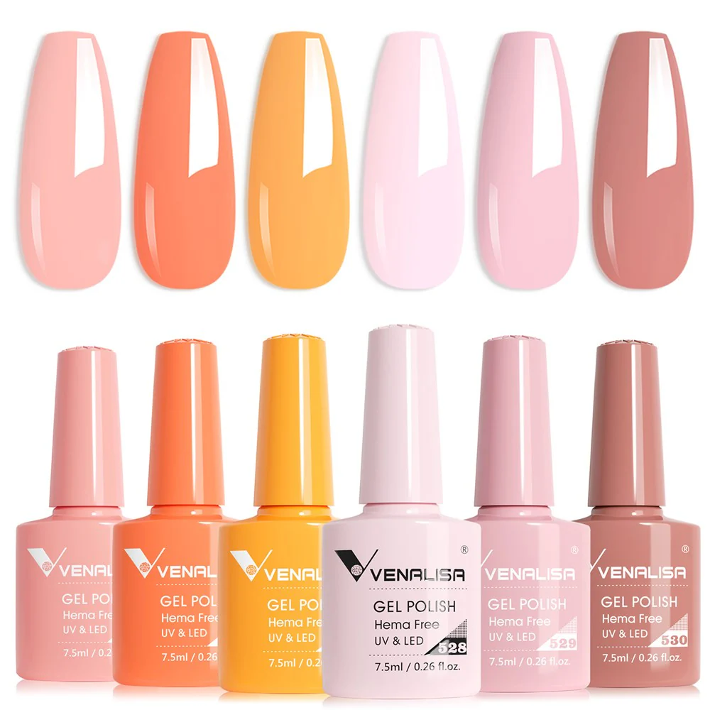 Sunset Glow - Hema Free 6 Colors Gel Polish Set TPO Free Hema Free - Image 3