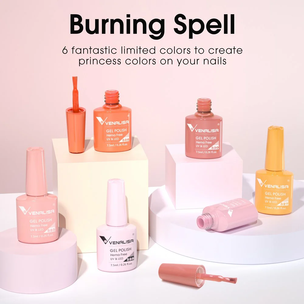 Sunset Glow - Hema Free 6 Colors Gel Polish Set TPO Free Hema Free - Image 4