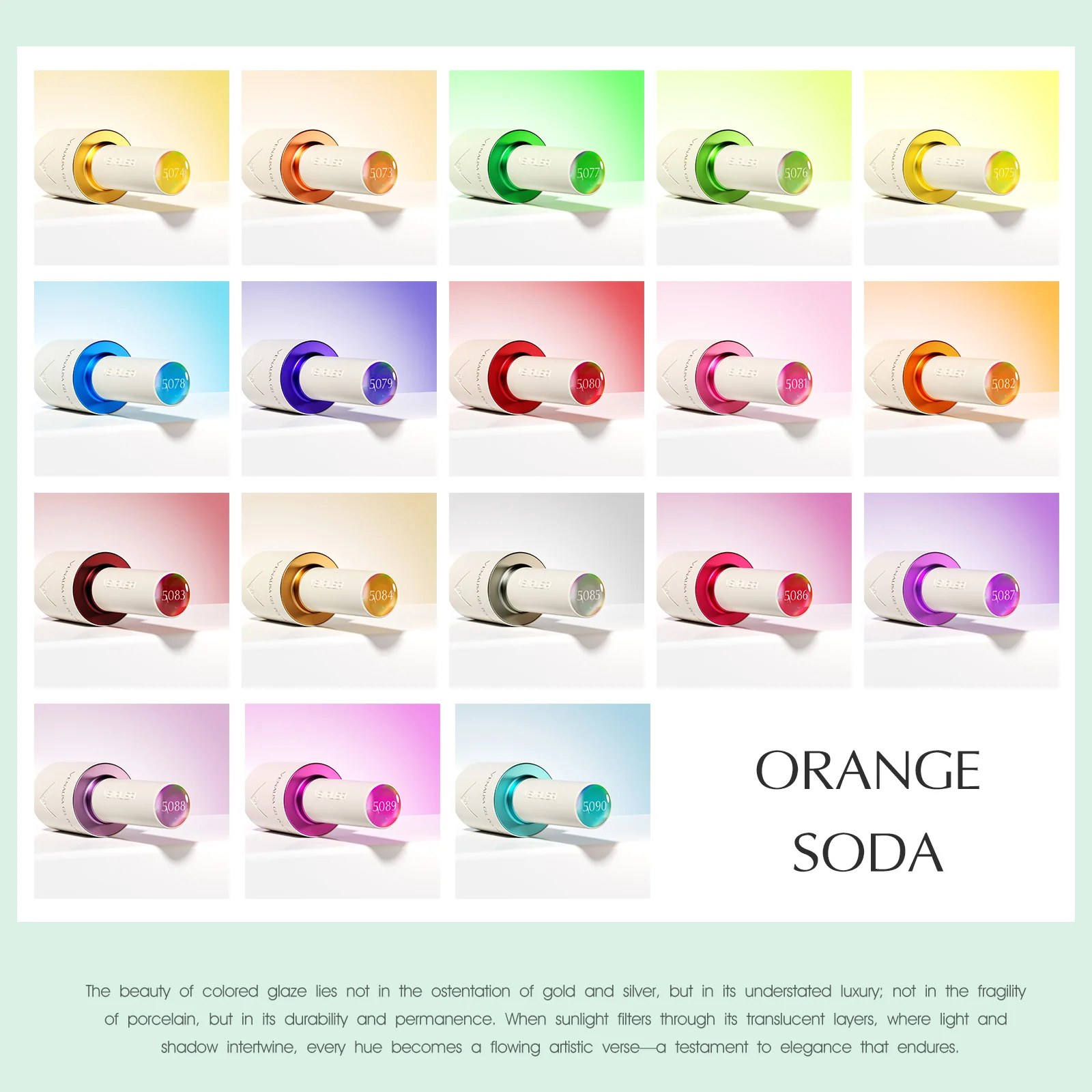 V5 Gel Polish Set 22 Pcs With Color Card (Semi-transparent Color) TPO Free Hema Free - Image 3