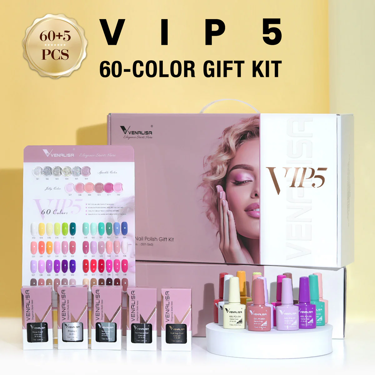 VIP5 Gel Polish Kit 60 Colors TPO Free Hema Free - Image 5